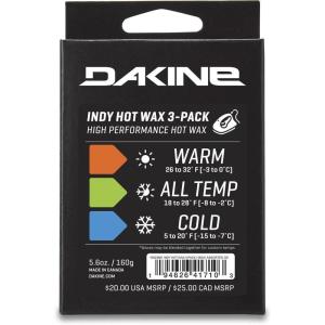 Dakine Indy Hot Wax 3-Pack 160G – Assorted, One Size