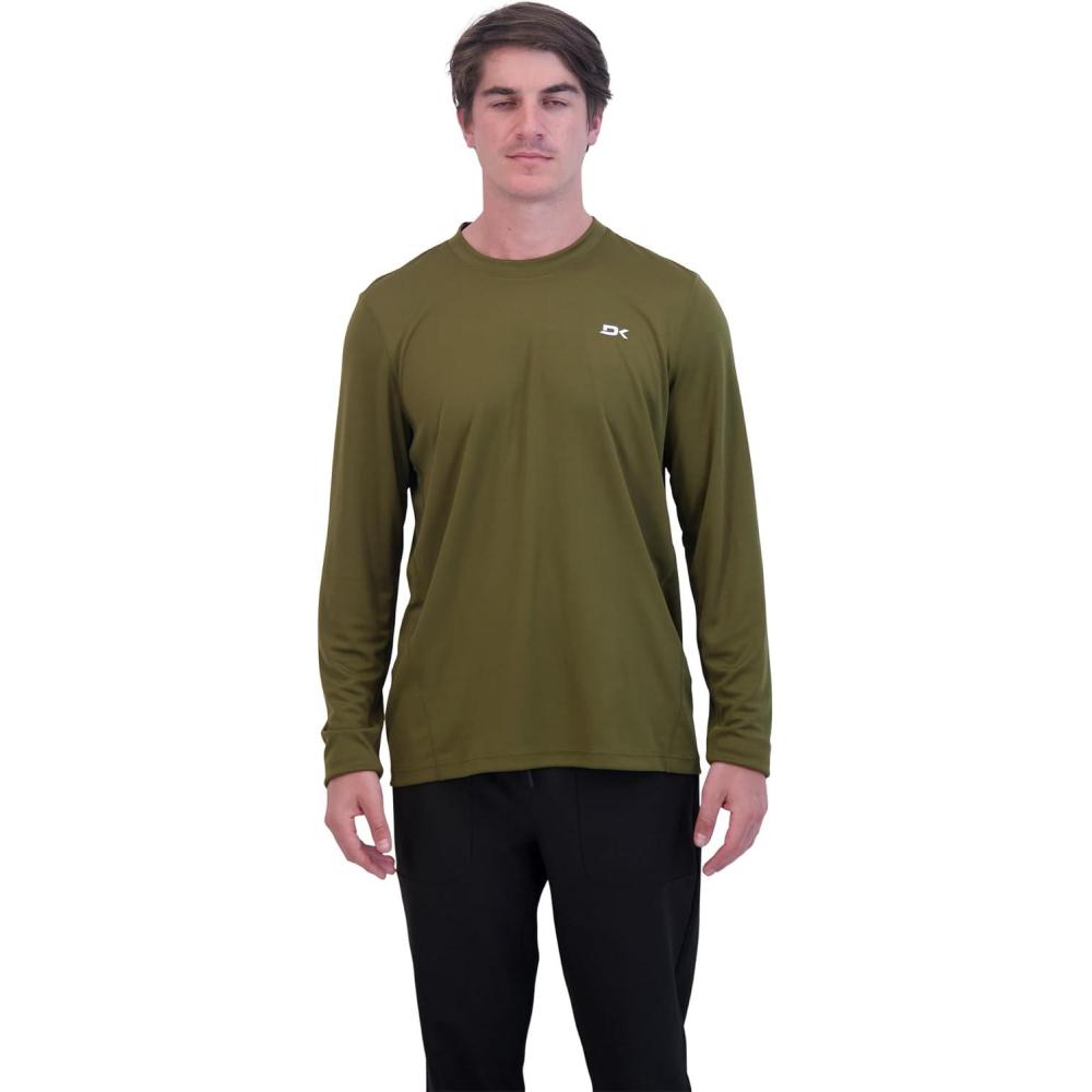 image:imageDakine Mens Long Sleeve Bike Jersey  Recycled Airmesh Fabric UPF 30 Wicking amp Odor ControlDark Olive