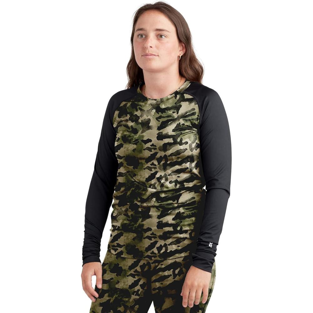 image:imageDakine Womens Lupine Long Sleeve Baselayer Crew Top Water Camo Green Small