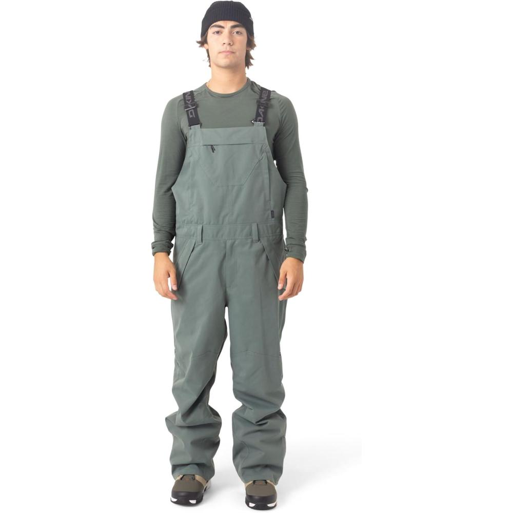 image:imageDakine mens Scout Snow Bib Overalls 15k Waterproof Recycled 2layer Shell Bib Pants PfasfreeDuck Green