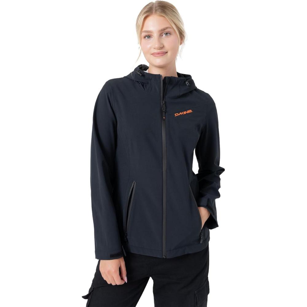 image:imageDakine womens Softshell Bonded Jacket  Waterresistant Active Stretch Seam Sealed Adjustable HoodBlack