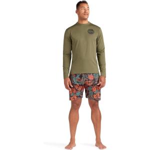 Mission Loose FIT Long Sleeve Rashguard SURF Shirt Crew(Olive)