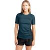 Dakine Womens HD Snug Fit Short Sleeve Rashguard Crew, Galactic Blue, X-Small