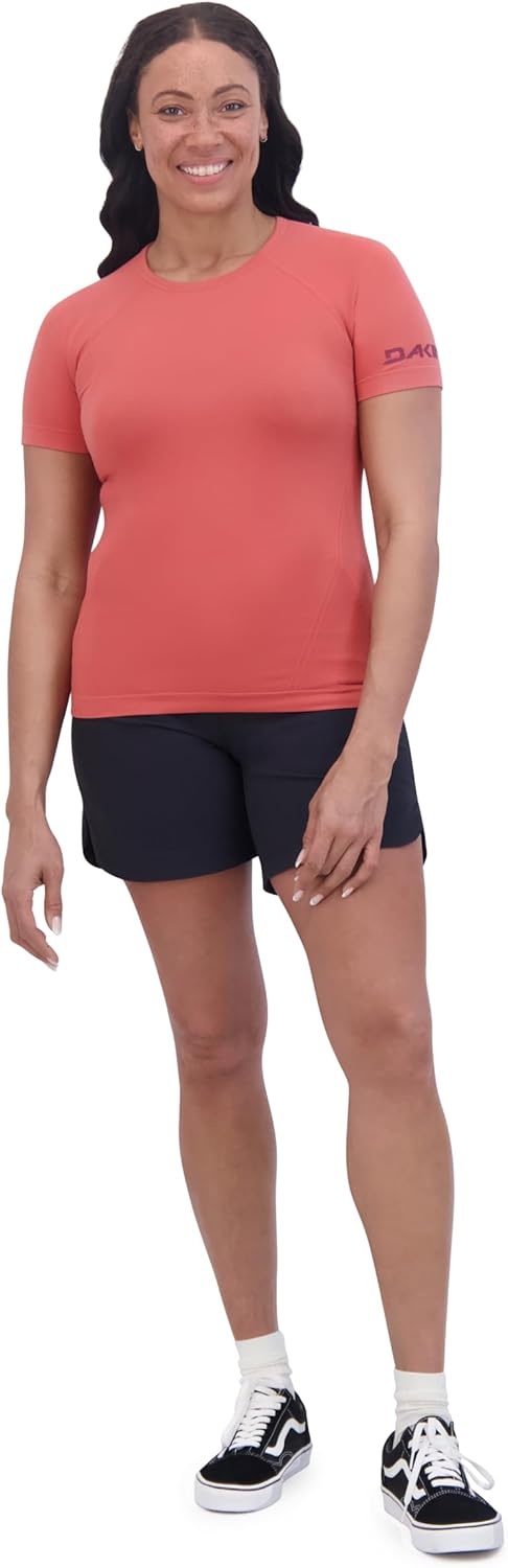 image:imageDakine Womens Seamless Knit TShirt Short Sleeve Performance Top with Stretch ComfortMineral Red
