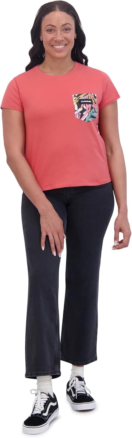 image:imageDakine Womens Relaxed Fit Pocket Tee Soft Cotton Short Sleeve Knit TShirt Casual Essential TopMineral Red