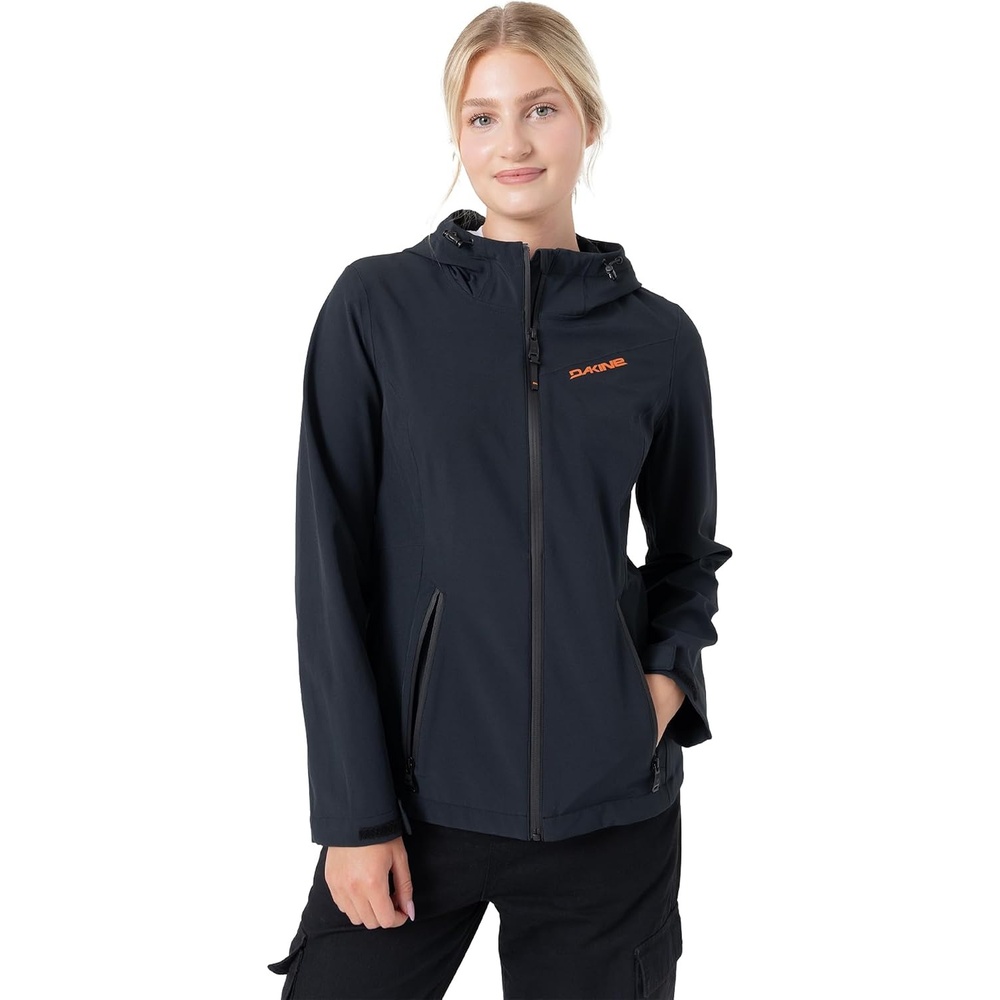 image:imageDakine Womens Softshell Bonded Jacket Waterresistant Active Stretch Seam Sealed Adjustable HoodBlack